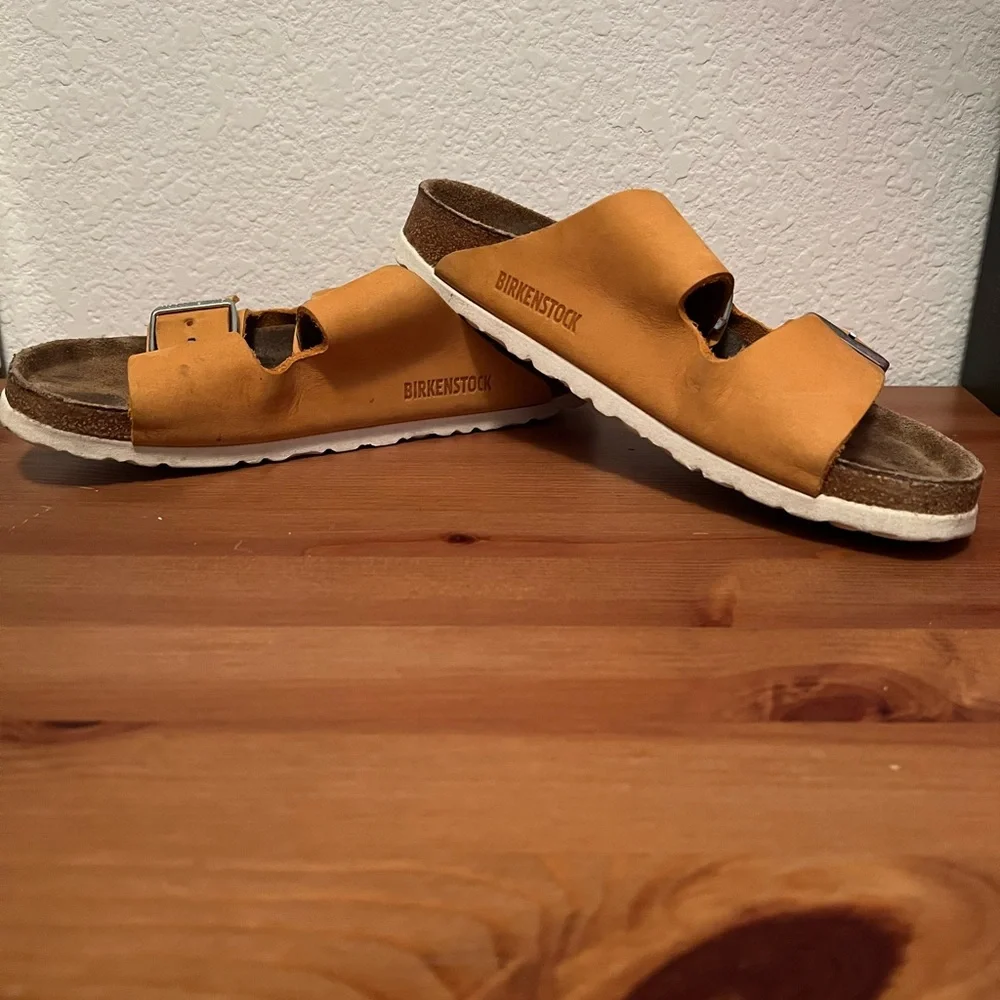 Birkenstock Arizona Premium Big Buckle Nubuck Leather size 7.5 USED - Picture 4 of 7
